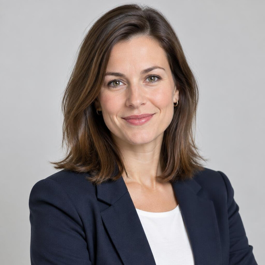 Czech woman in her thirties wearing a blazer smiling at the camera